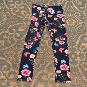 Floral and butterfly navy leggings